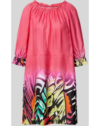 Sportalm Knielanges Kleid aus Viskose mit U-Boot-Ausschnitt - Pink