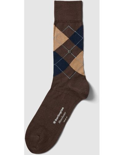 Burlington Socken mit Karomuster Modell 'MANCHESTER' - Mehrfarbig