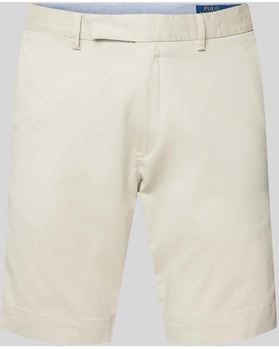 Polo Ralph Lauren Slim Stretch Fit Shorts im unifarbenen Design - Natur