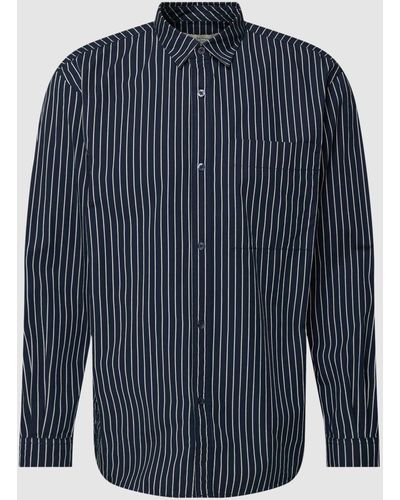 Tom Tailor Freizeithemd mit Streifenmuster Modell 'relaxed stripe' - Blau