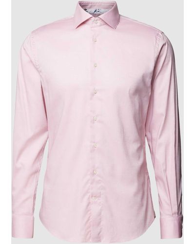 Profuomo Slim Fit Zakelijk Overhemd Met Haaikraag - Roze