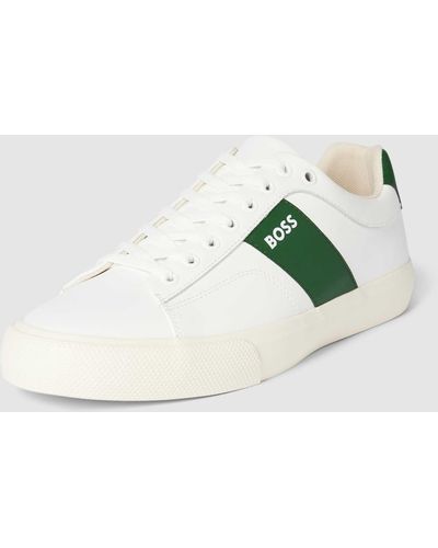BOSS Sneaker mit Kontrastbesatz Modell 'Adien' in weiß - Mehrfarbig