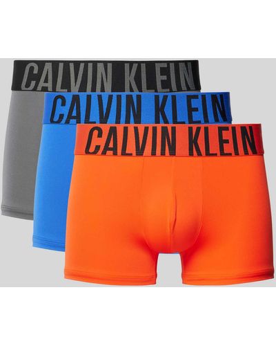 Calvin Klein Trunks mit Label-Bund im 3er-Pack - Orange
