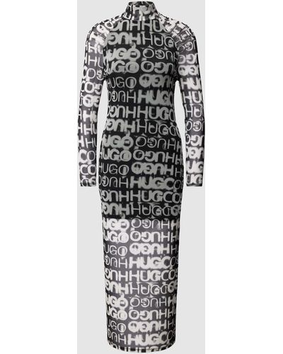 HUGO Midi-jurk Met All-over Motief - Wit