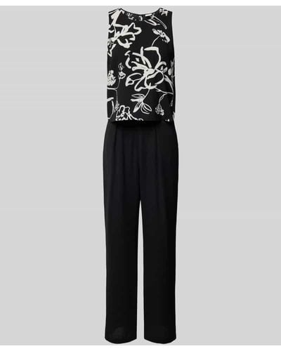 S.oliver Jumpsuit mit floralem Muster - Schwarz