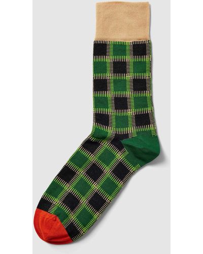 Happy Socks Sokken Met Ruitmotief - Groen