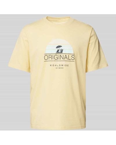 Jack & Jones T-Shirt mit Label-Print Modell 'CYRUS' - Mettallic