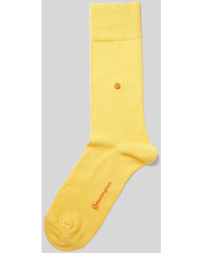 Burlington Socken mit Label-Schriftzug Modell 'Lord' - Gelb