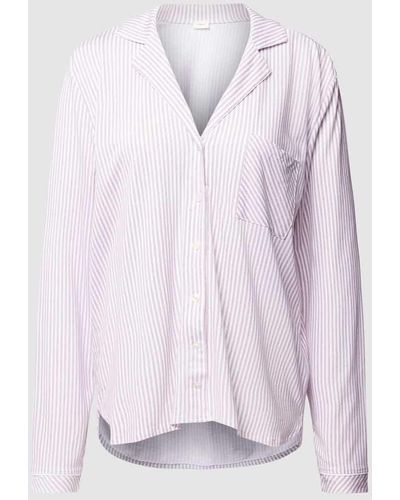 S.oliver Pyjama-Oberteil mit Streifenmuster Modell 'Everyday' - Pink
