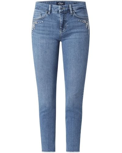 S.oliver Cropped Regular Fit Jeans mit Stretch-Anteil Modell 'Sally' - Blau