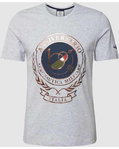 Aeronautica Militare T-Shirt mit Logo-Print - Grau