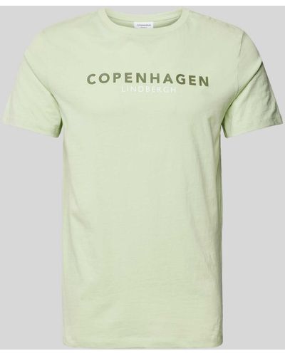 Lindbergh T-Shirt mit Label-Print Modell 'Copenhagen' - Grün