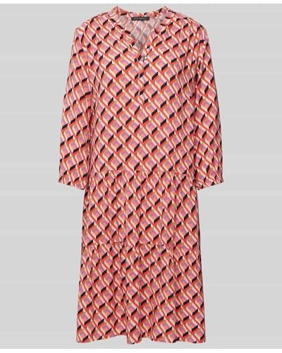 Betty Barclay Knielanges Kleid mit grafischem Muster - Rot