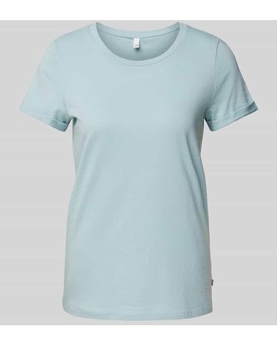 QS T-Shirt mit Rundhalsausschnitt - Blau