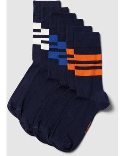 Jockey Socken im 6er-Pack mit Kontraststreifen - Blau