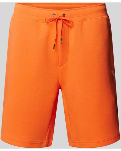 Polo Ralph Lauren Regular Fit Sweatshorts Met Logostitching - Oranje