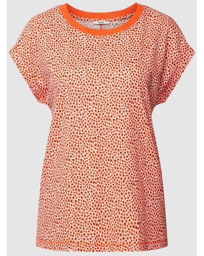 Esprit T-Shirt mit floralem Muster - Orange