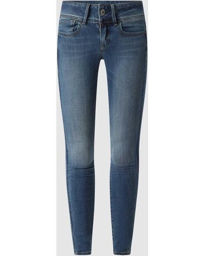 G-Star RAW Super Skinny Fit Jeans Met Viscose, Model 'lynn' - Blauw
