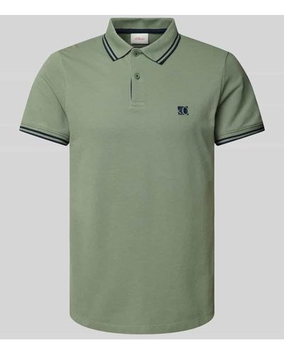 S.oliver Poloshirt mit Label-Print - Grün