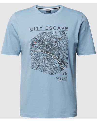 Hechter Paris T-Shirt mit Motiv-Print - Blau