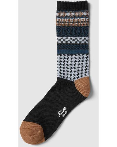 S.oliver Socken mit Allover-Muster Modell 'Hygge' im 2er-Pack - Grau