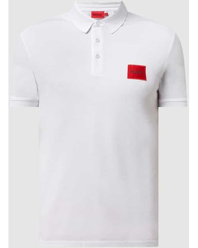 HUGO Slim Fit Poloshirt aus Baumwolle Modell 'Dereso' - Weiß