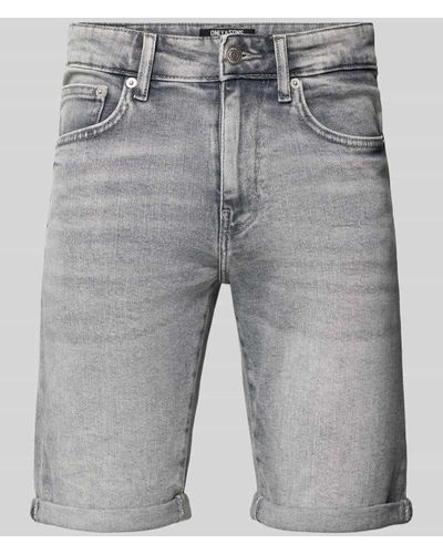 Only & Sons Slim Fit Jeansshorts im 5-Pocket-Design Modell 'PLY' - Grau