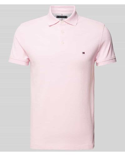 Tommy Hilfiger Poloshirt mit Label-Stitching - Pink