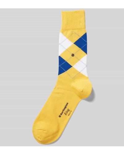 Burlington Socken mit grafischem Muster Modell 'KING' - Mettallic