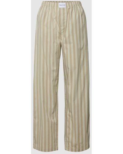 Calvin Klein Pyjama-Hose mit Streifenmuster - Natur