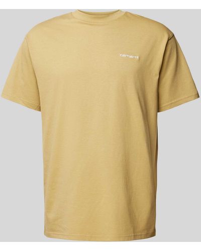 Carhartt T-Shirt mit Label-Stitching Modell 'SCRIPT' - Gelb