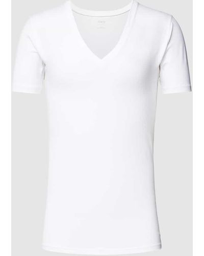 Mey T-Shirt mit V-Ausschnitt Modell 'BUSINESS CLASS' - Weiß