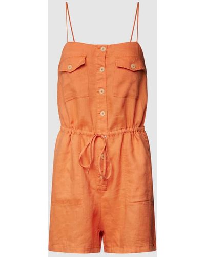 Mango Playsuit aus reinem Leinen - Orange