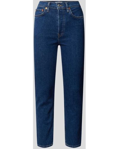 RE/DONE Slim Fit High Rise Jeans - Blau