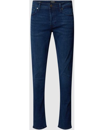 Jack & Jones Slim Fit Jeans im 5-Pocket-Design Modell 'GLENN ORIGINAL' - Blau