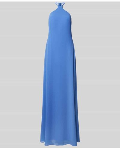 TROYDEN COLLECTION Abendkleid in unifarbenem Design - Blau