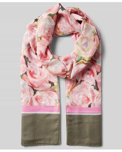 MORE&MORE Schal mit floralem Print - Pink