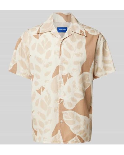 Jack & Jones Regular Fit Freizeithemd mit 1/2-Arm Modell 'SEQUOIA' - Natur