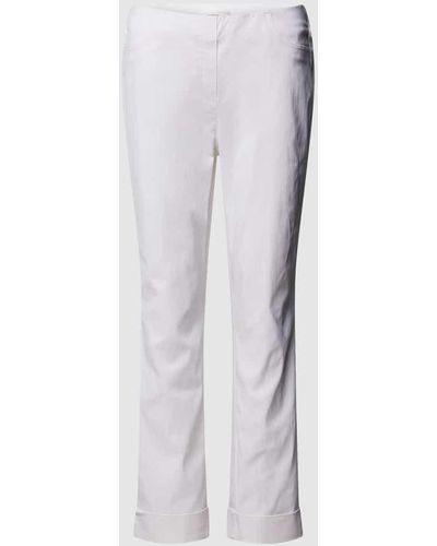 SteHmann Regular Fit Hose mit verkürztem Schnitt Modell 'IGOR' - Weiß