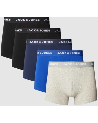 Jack & Jones Trunks mit elastischem Logo-Bund im 5er-Pack - Blau