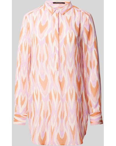 Comma, Blouse Met All-over Print - Roze