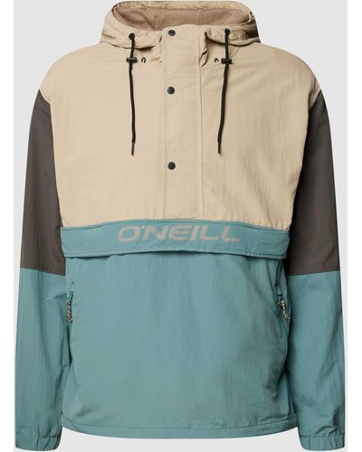 O'neill Sportswear Anorak Met Labelprint - Groen