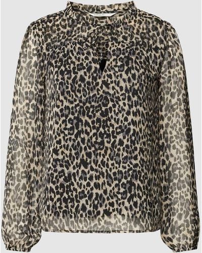 ONLY Blusenshirt mit Leopardenmuster Modell 'Ditsy' - Grau
