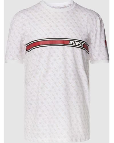 Guess T-shirt Met All-over Logo - Wit