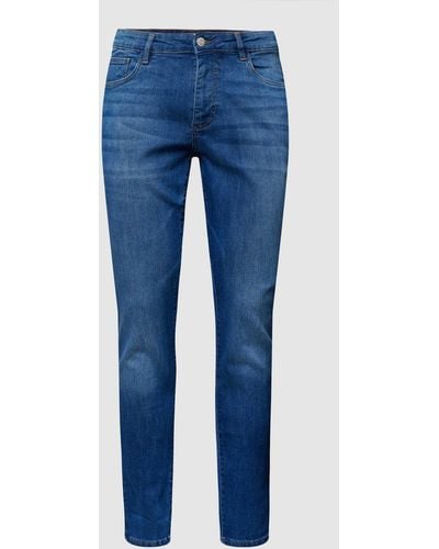 Review Slim Fit Jeans mit Waschung - Blau