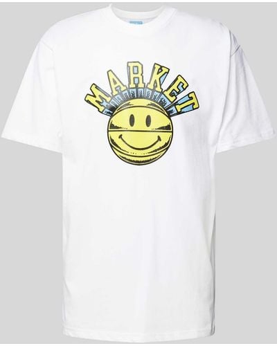 Market T-Shirt mit Rundhalsausschnitt Modell 'SMILEY' - Weiß