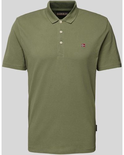 Napapijri Slim Fit Poloshirt Met Logostitching - Groen
