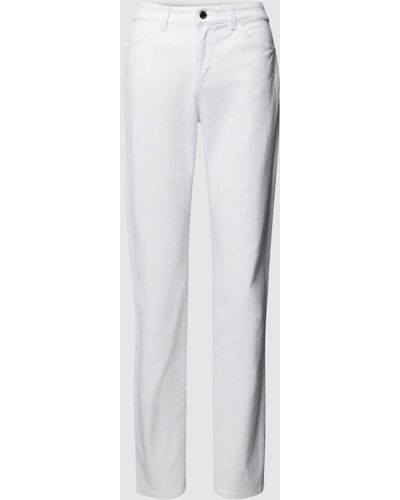 Emporio Armani Slim Fit Jeans Met Knoopsluiting - Wit