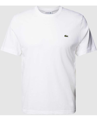Lacoste T-shirt Met Ronde Hals En Labelstitching - Wit