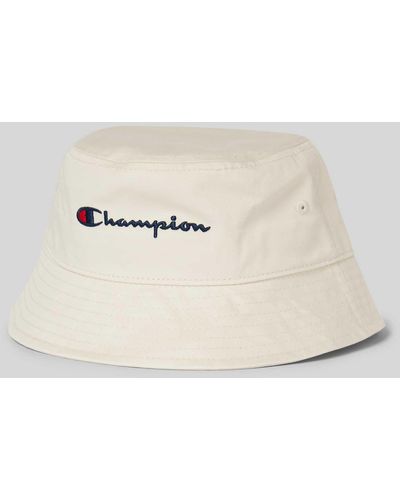 Champion Bucket Hat mit Label-Stitching - Natur
